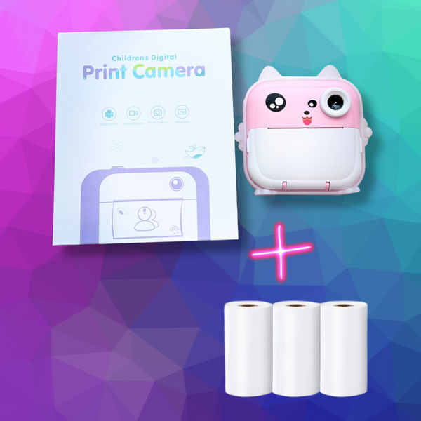 Інтерактивні іграшки - Дитячий фотоапарат миттєвого друку з термопринтером та іграми Рожевий