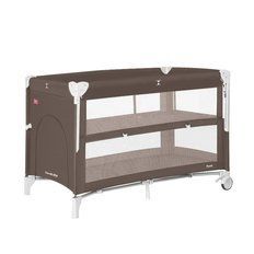 Детские кроватки и манежи - Манеж детский Carrello Porta CRL-18103 Chocolate Brown 125&times;65 см, дорожная сумка, 2 уровня дна, колеса, матрас