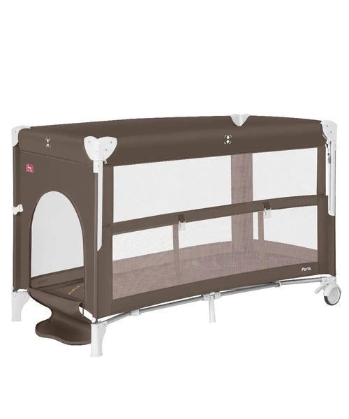 Детские кроватки и манежи - Манеж детский Carrello Porta CRL-18103 Chocolate Brown 125&times;65 см, дорожная сумка, 2 уровня дна, колеса, матрас