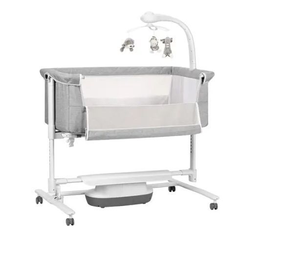 Дитячі ліжечка та манежі - Дитяче ліжечко-гойдалка Carrello Bloom CRL-10304 Anchor Grey | 7 режимів заколисування, мобіль, нічник, таймер