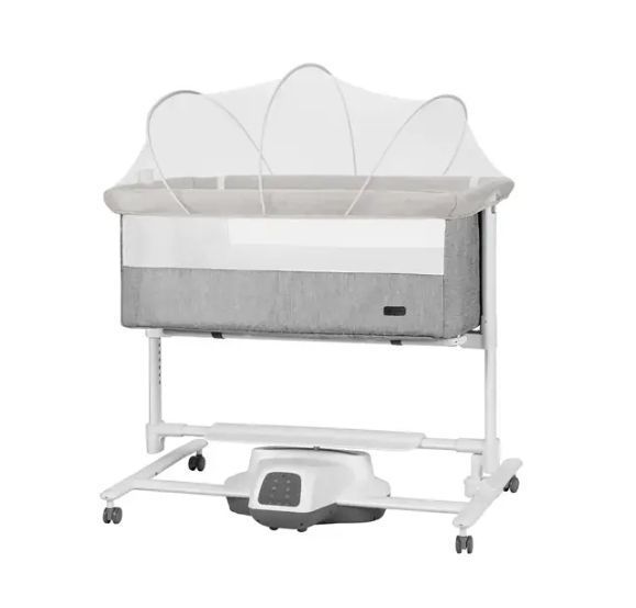 Дитячі ліжечка та манежі - Дитяче ліжечко-гойдалка Carrello Bloom CRL-10304 Anchor Grey | 7 режимів заколисування, мобіль, нічник, таймер