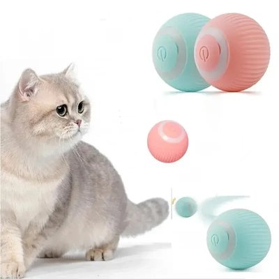 Іграшка для кішок Stress Cat Кулька з силовою гравітацією, яка сама катається для котів і кошенят Блакитний