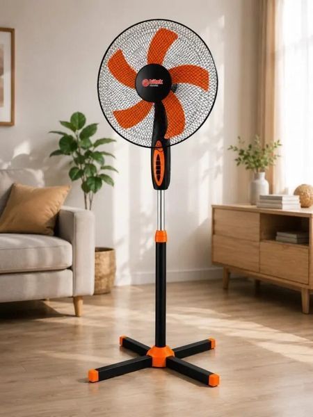 Напольный электрический вентилятор BITEK BT-1630BO поворотный 100 Вт 40 см с защитной сеткой для дома и офиса