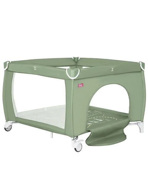 Детские кроватки и манежи - Манеж детский Carrello Grande CRL-18104 Mint Green квадратный, складной, с сумкой для переноски.