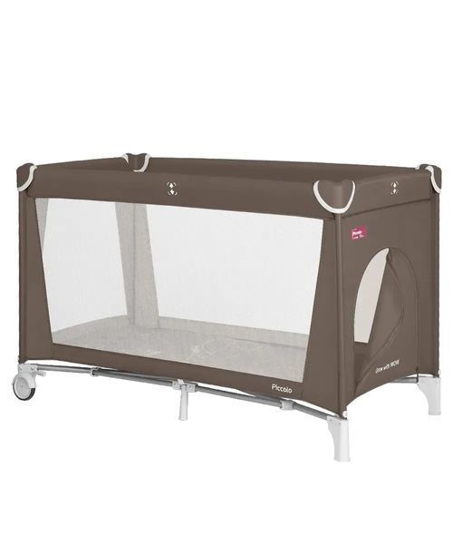 Дитячі ліжечка та манежі - Манеж дитячий Carrello Piccolo CRL-18101 Chocolate Brown з матрацом колесами та сумкою для подорожей