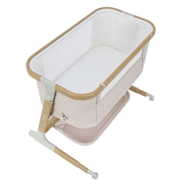 Детские кроватки и манежи - Приставная кроватка Carrello Prima CRL-16503 Honey Beige электронное укачивание 4 колеса 5 скоростей качания таймер пульт ДУ матрас