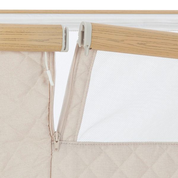 Детские кроватки и манежи - Приставная кроватка Carrello Prima CRL-16503 Honey Beige электронное укачивание 4 колеса 5 скоростей качания таймер пульт ДУ матрас