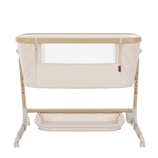 Детские кроватки и манежи - Приставная кроватка Carrello Prima CRL-16503 Honey Beige электронное укачивание 4 колеса 5 скоростей качания таймер пульт ДУ матрас