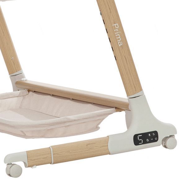 Детские кроватки и манежи - Приставная кроватка Carrello Prima CRL-16503 Honey Beige электронное укачивание 4 колеса 5 скоростей качания таймер пульт ДУ матрас