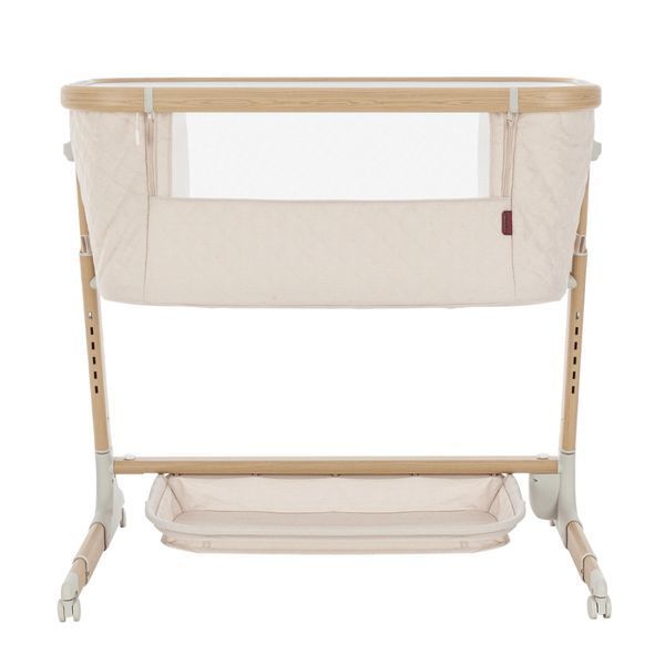 Детские кроватки и манежи - Приставная кроватка Carrello Prima CRL-16503 Honey Beige электронное укачивание 4 колеса 5 скоростей качания таймер пульт ДУ матрас