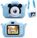 Інтерактивні іграшки - Дитячий цифровий фотоапарат з екраном 2 дюйма в силіконовому чохлі Міккі Маус з вбудованими іграми і картою Блакитний Мінні Маус