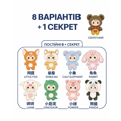 Іграшка-сюрприз брелок Baby Three Kawaii персонажі у костюмах