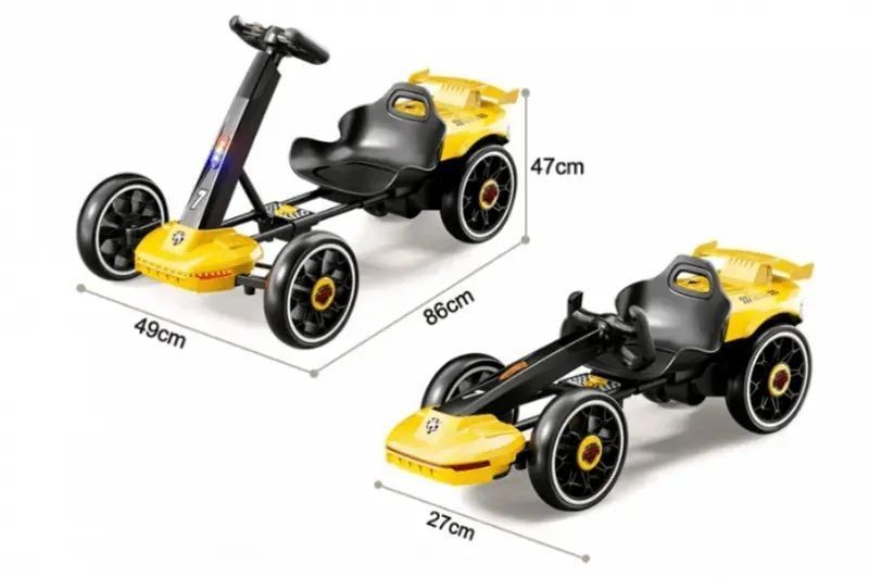 Електромобілі - Дитячий електромобіль дрифт-карт Maraton V-18 Formula 25 EVA-колеса з пультом ДК та музикою 12V Сірий