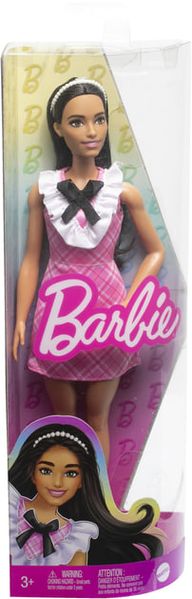 Модні ляльки - Лялька Барбі Модниця №209 в рожевій сукні з жабо Barbie Fashionistas