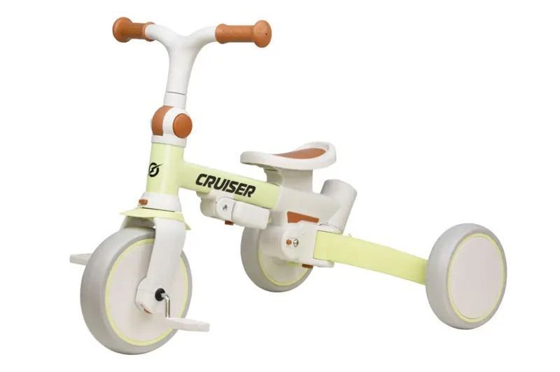 Беговелы, толокары - Трехколесный беговел-трансформер 3 в 1 Maraton Tri-cycle Cruiser Milano 001 с родительской ручкой Бежевый