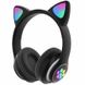 Интерактивные игрушки - Беспроводные наушники "Котики" с подсветкой Bluetooth CAT EAR Чёрные