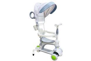 Самокати - Дитячий самокат-трансформер CITY LINE Smart Baby 669 Green 3 в 1 з батьківською ручкою та дашком Зелений