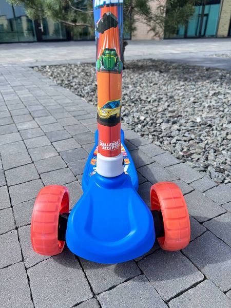 Самокати - Самокат дитячий Хот Вілс 3-х колісний  колеса з підсвічуванням Hot Wheels синій