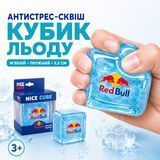 Антистрессы - Сквиш Кубик льда игрушка-антистресс Red Bull с гелевым наполнением 5,5 см Синий