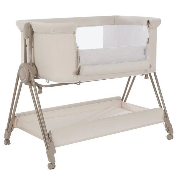 Дитячі ліжечка та манежі - Дитяче ліжечко Carrello Gracia CRL-16502 Linen Beige 3в1 колиска приставне з кошиком регульоване колеса
