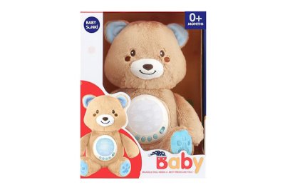 Іграшки для малюків - Нічник ведмедик м'який музичний проектор