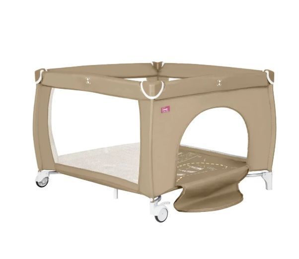 Детские кроватки и манежи - Манеж детский Carrello Grande CRL-18104 Sand Beige квадратный, складной, с сумкой для переноски.