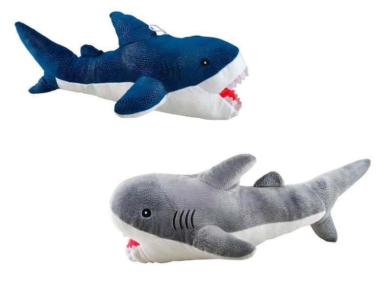 Мягкие игрушки - Мягкая плюшевая игрушка подушка Акула Shark doll 40 см Серый