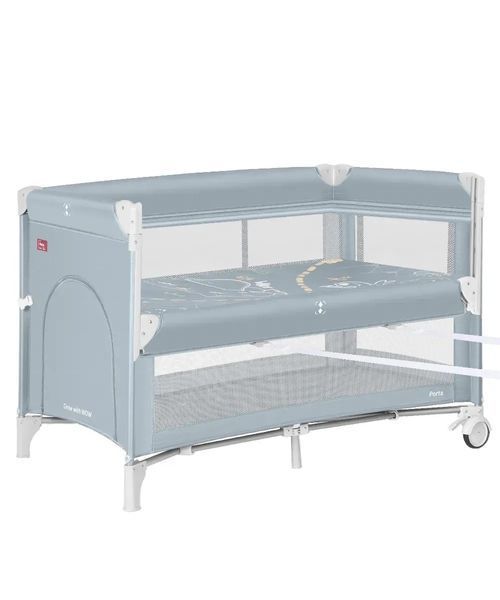 Детские кроватки и манежи - Манеж детский Carrello Porta CRL-18103 Ash Grey 125&times;65 см, дорожная сумка, 2 уровня дна, колеса, матрас
