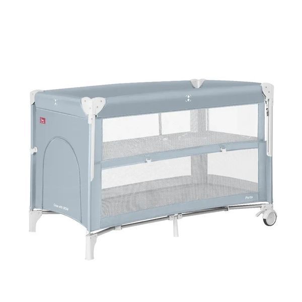 Детские кроватки и манежи - Манеж детский Carrello Porta CRL-18103 Ash Grey 125&times;65 см, дорожная сумка, 2 уровня дна, колеса, матрас
