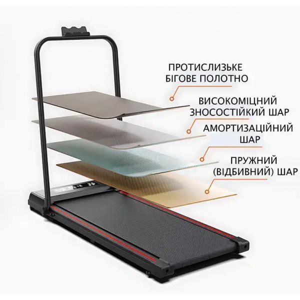 Складна бігова доріжка YXT003 3-в-1 Walking Pad до 150 кг Чорна