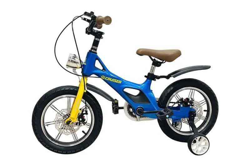 Детский двухколесный велосипед Maraton Cruiser ICONIC 14" с магниевой рамой и фонарем Синий