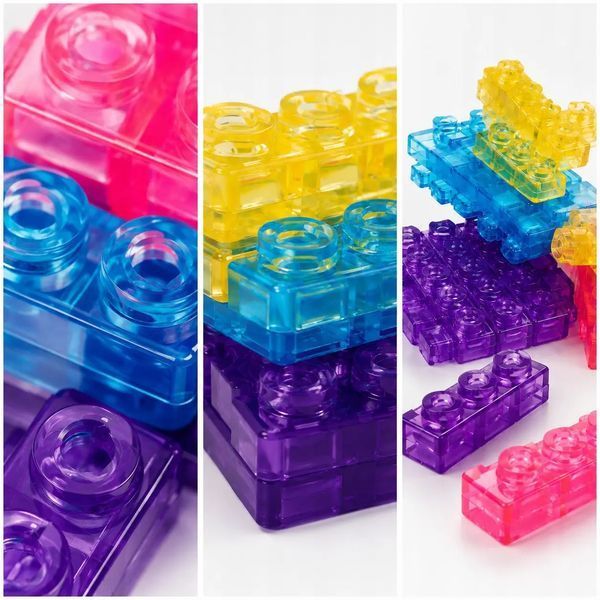 Конструктори - Конструктор з м&rsquo;якого силікону Magic Gummy Bloc 40 деталей &ndash; сенсорний дитячий конструктор з прозорими еластичними блоками